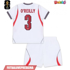 Lacne Dětský Futbalové dres Anglicko Nico O'Reilly #3 MS 2026 Krátky Rukáv - Domáci (+ trenírky)